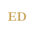 Golden ED lettering inside of circle icon